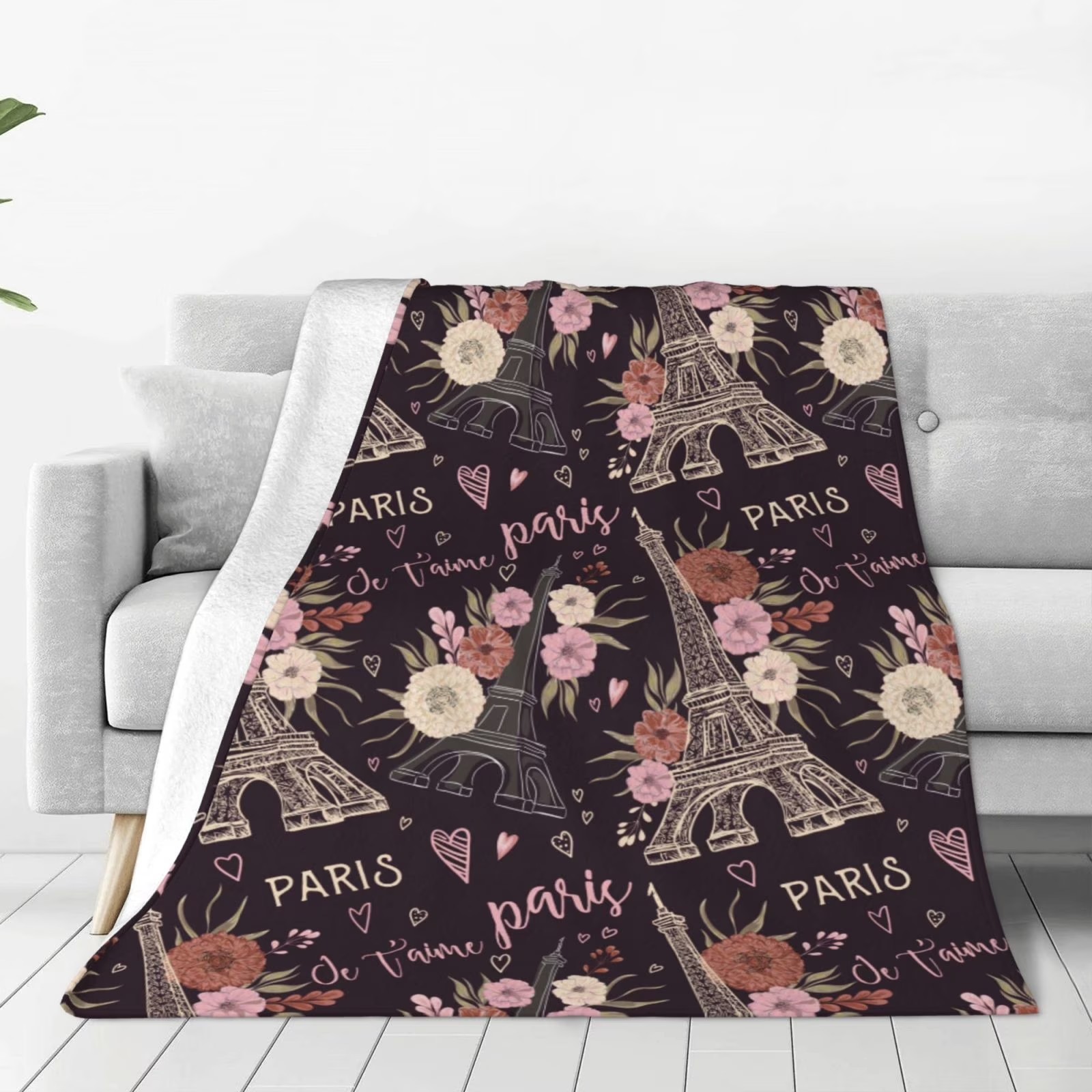 Romantic Paris Eiffel Tower Fl - Home Textiles Paris recension och pris