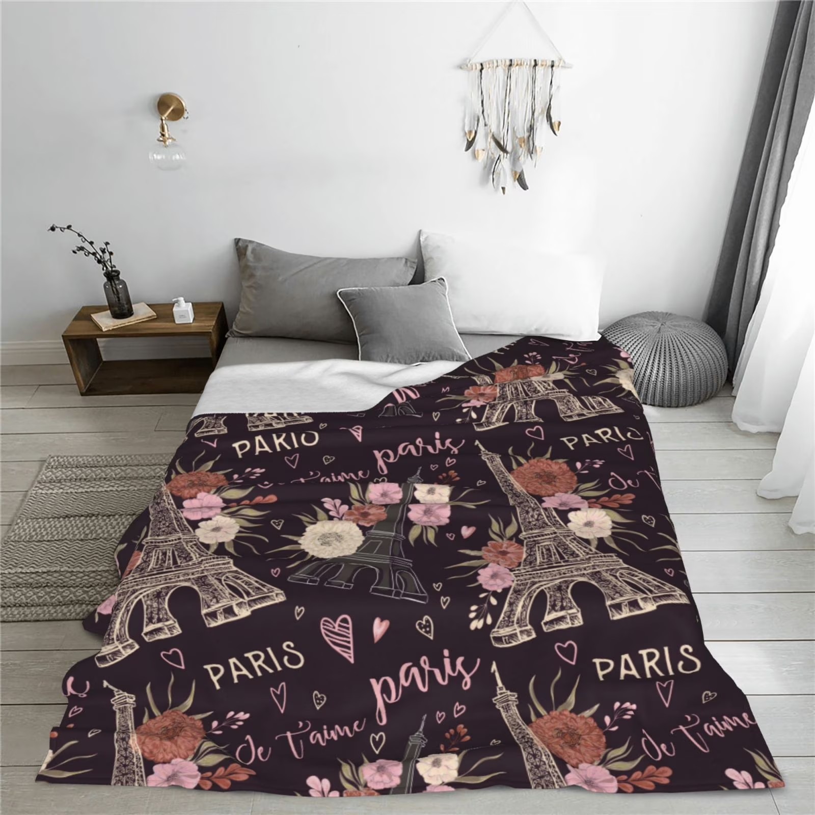 Romantic Paris Eiffel Tower Fl - Home Textiles Paris recension och pris