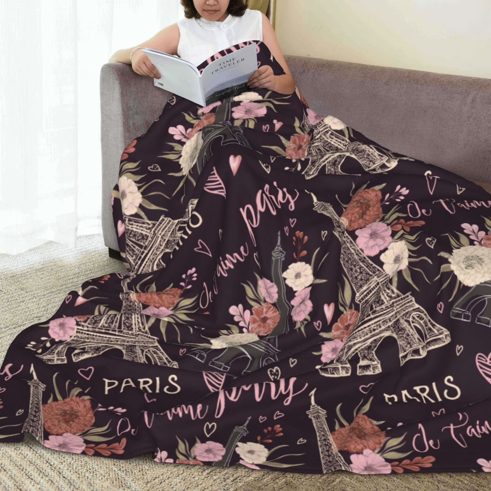 Romantic Paris Eiffel Tower Fl - Home Textiles Paris recension och pris