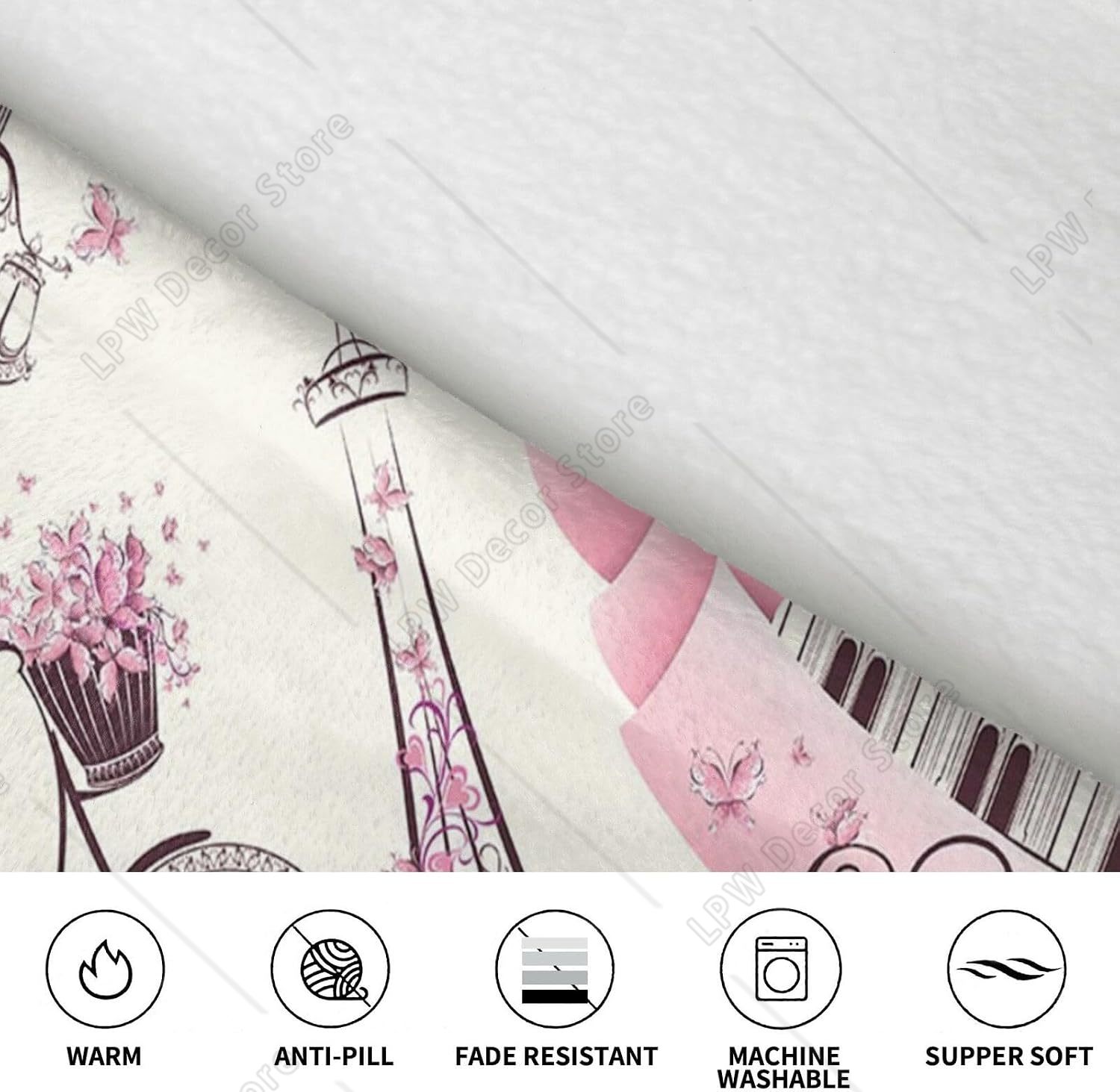 Paris Tower Flower Print Blank - Home Textiles Paris recension och pris