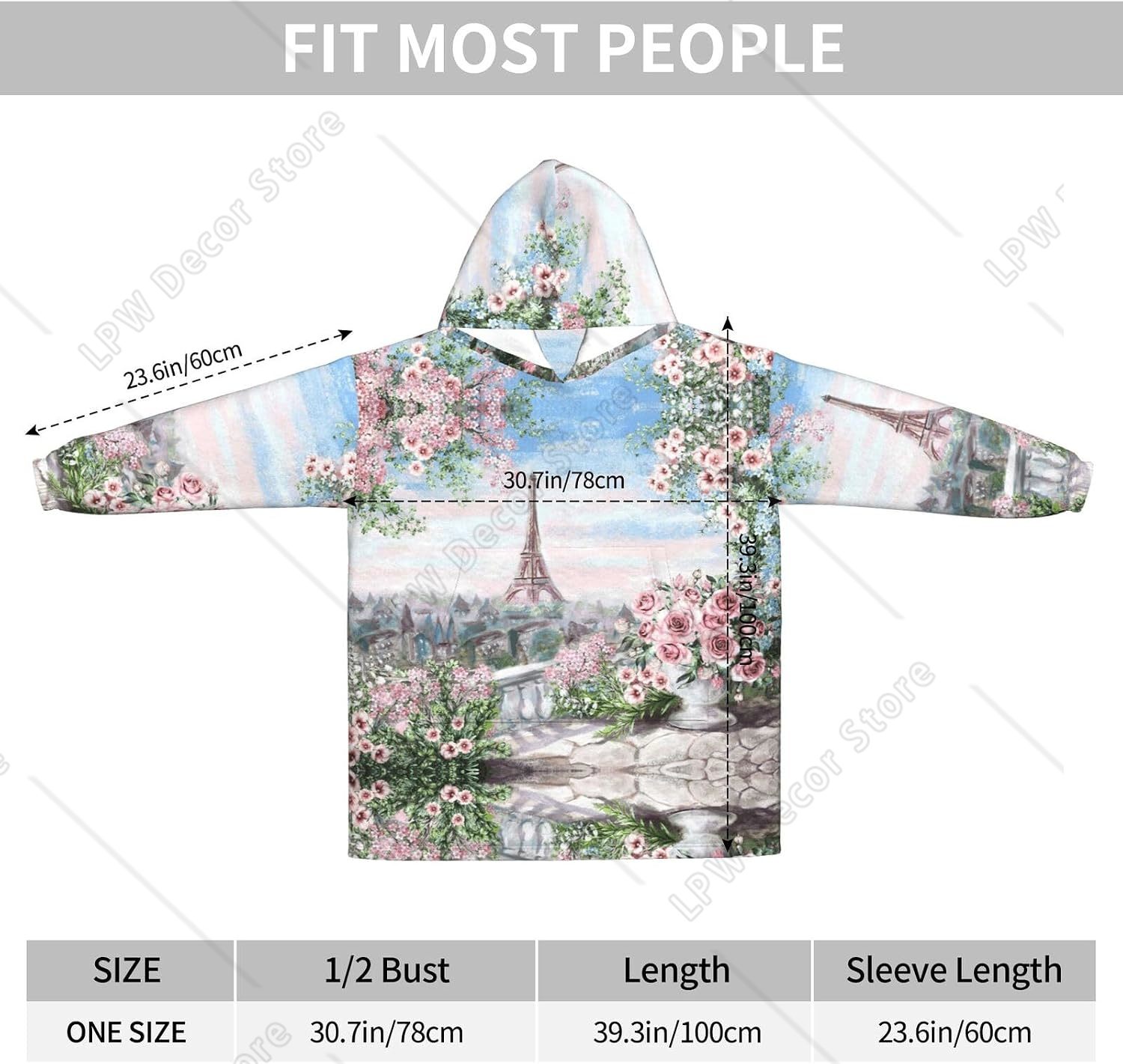 Tower Paris Print Blanket Hood - Home Textiles Paris recension och pris
